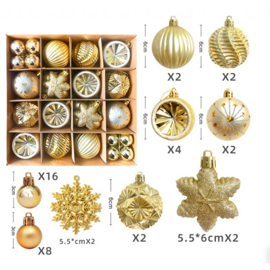 Set ornamente aurii indestructibili 40 buc