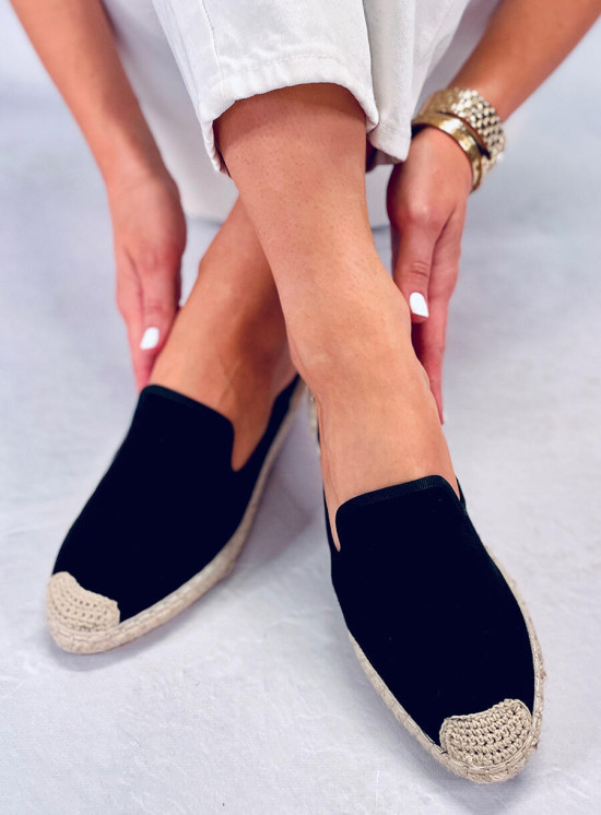 Espadrile negre cu călcâiul deschis