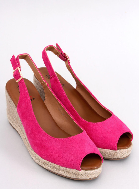 Espadrile pe platformă Open-Toe fucsia