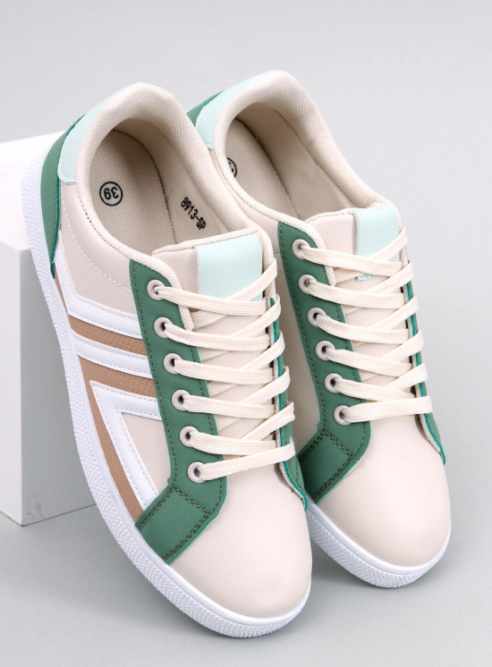 Adidași cu șireturi bej-verde
