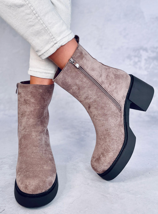 Botine maro pe toc stabil