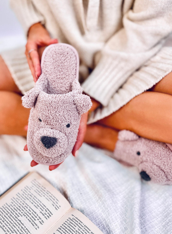 Papuci de damă roz TEDDY BEAR