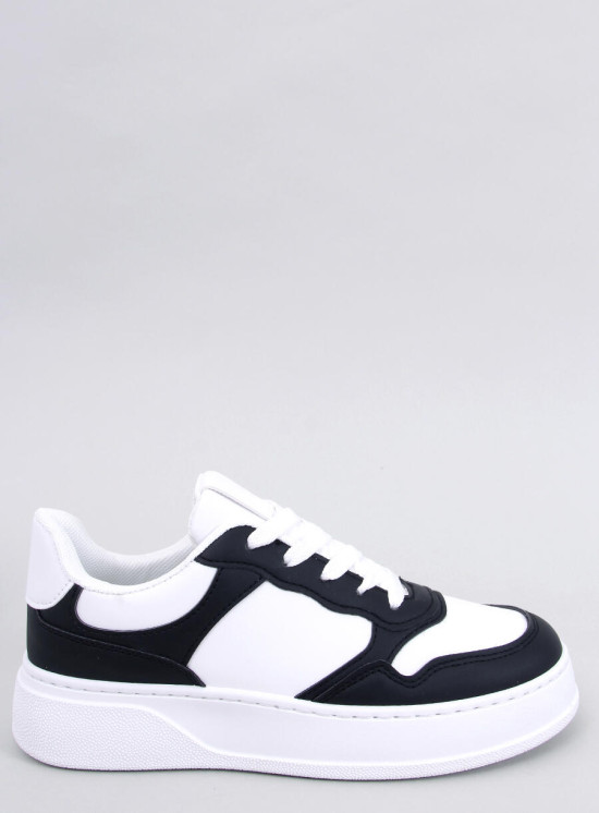 Pantofi sport cu talpă înaltă alb/negru