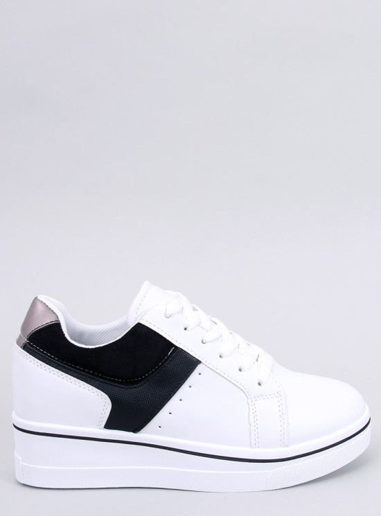 Adidași de damă cu toc ascuns alb/negru