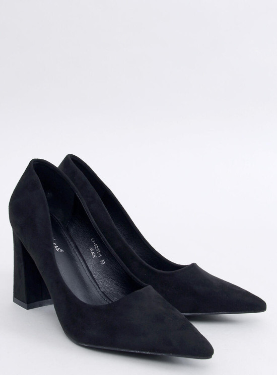 Pantofi stiletto din piele întoarsă negri