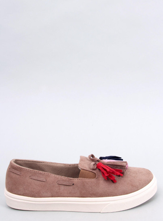 Espadrile maro slip-on cu franjuri