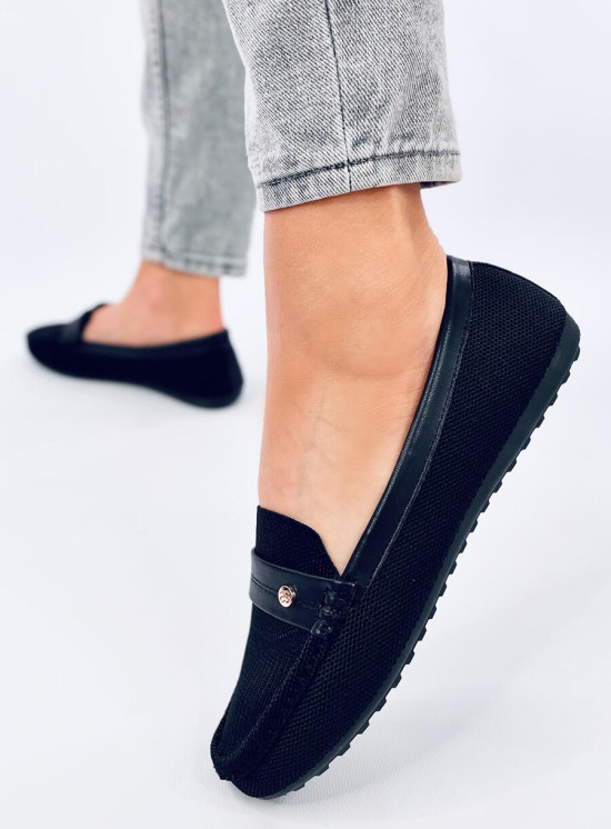 Mocasini negri din textil
