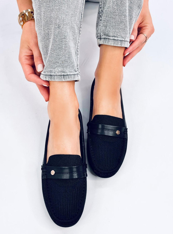 Mocasini negri din textil