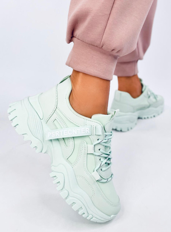 Adidași verde mentă pe talpă groasă
