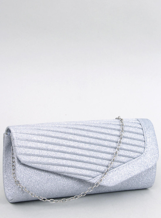 Geantă formală lucioasă argintie