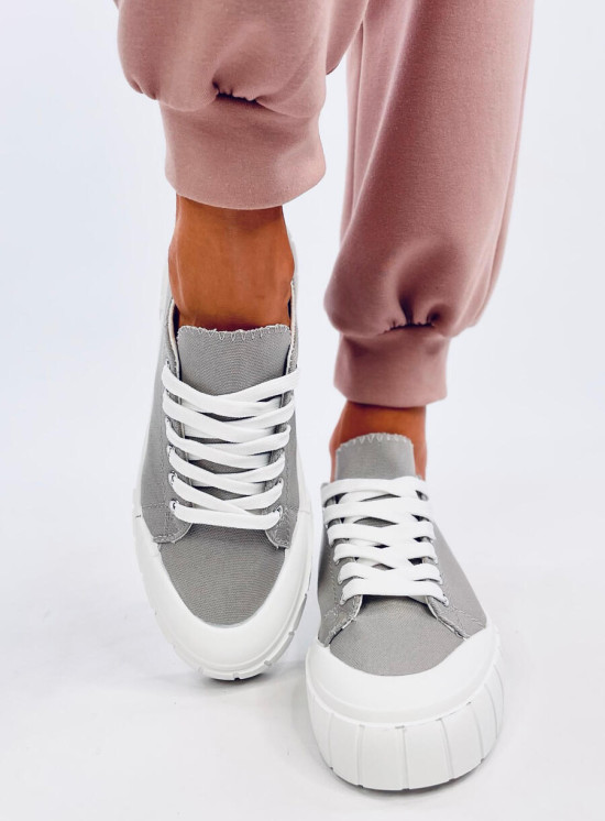 Teniși de damă din pânză gri