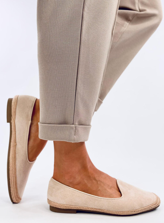 Espadrile bej din piele întoarsă ecologică