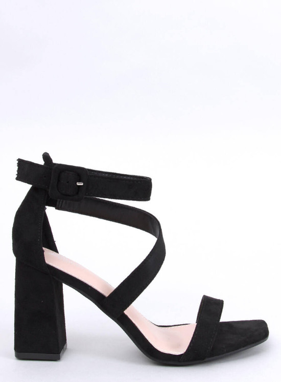 Sandale negre elegante cu bretele