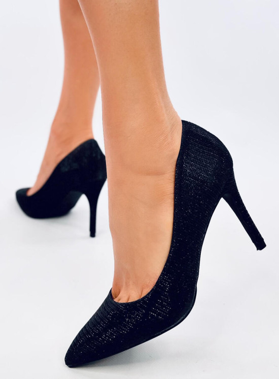 Pantofi stilettto eleganți de seară negri