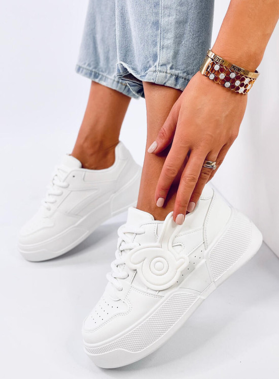 Adidași albi pe platformă ALLWHITE