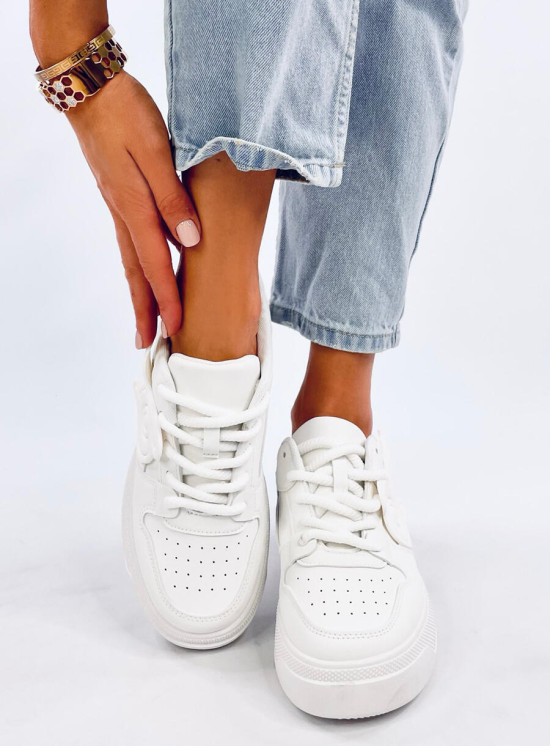 Adidași albi pe platformă ALLWHITE
