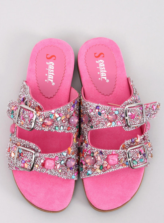 Șlapi de damă cu pietre roz