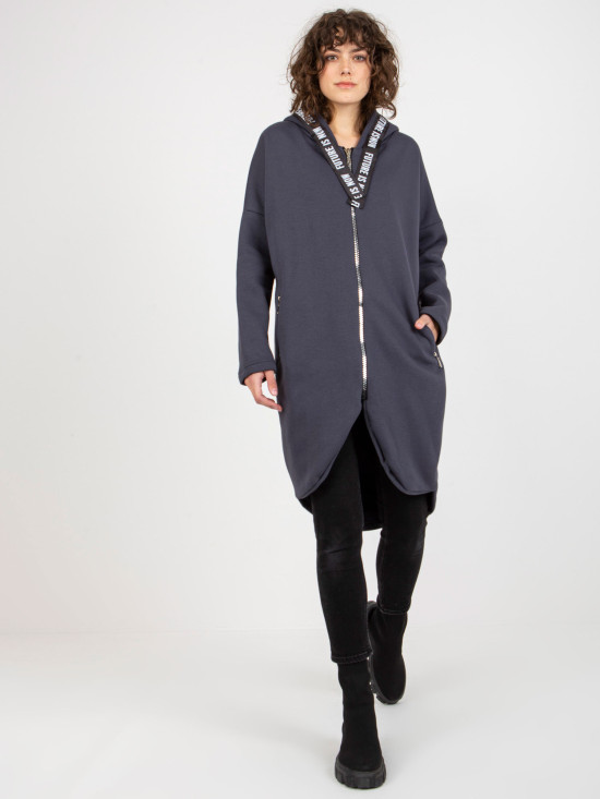 Hanorac lung oversize grafit