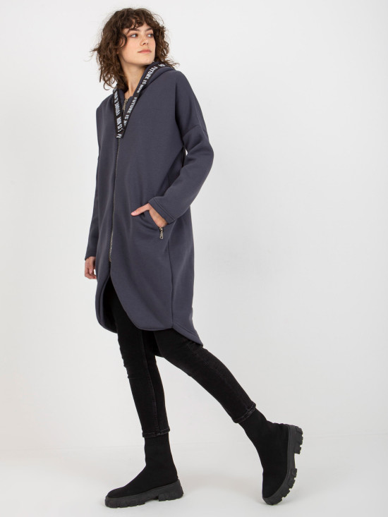 Hanorac lung oversize grafit