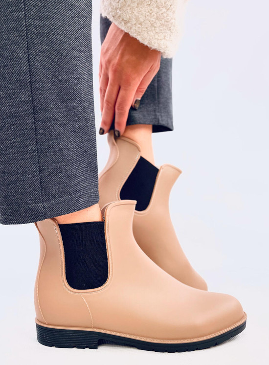 Botine de ploaie de damă bej închis