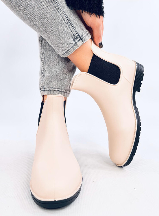 Botine de ploaie de damă bej deschis