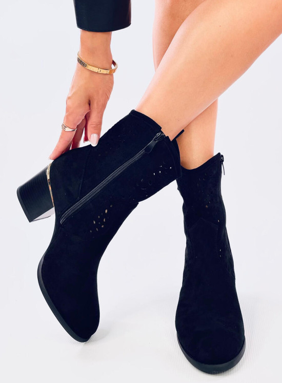 Botine ajurate DOLLY negre