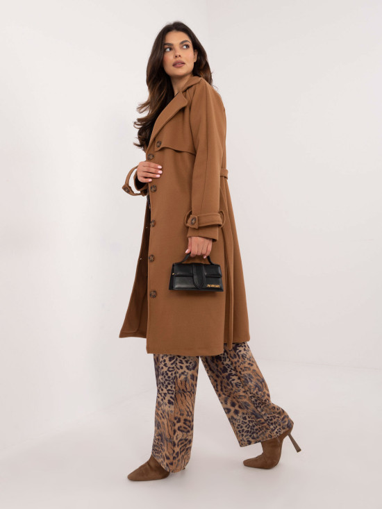 Palton elegant de tranziție în culoarea camel