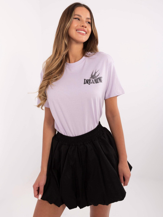 Tricou violet stilat cu imprimeu