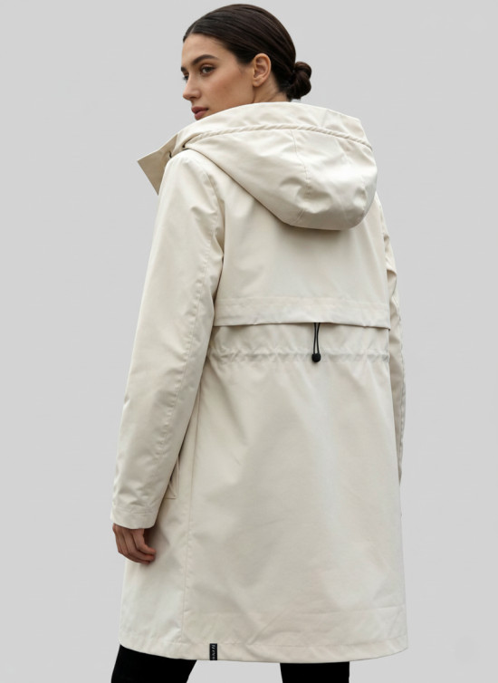 Geacă de tranziție pentru damă cu glugă - Ecru