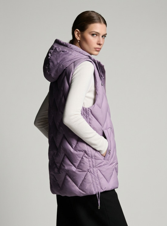 Vestă alungită violet deschis