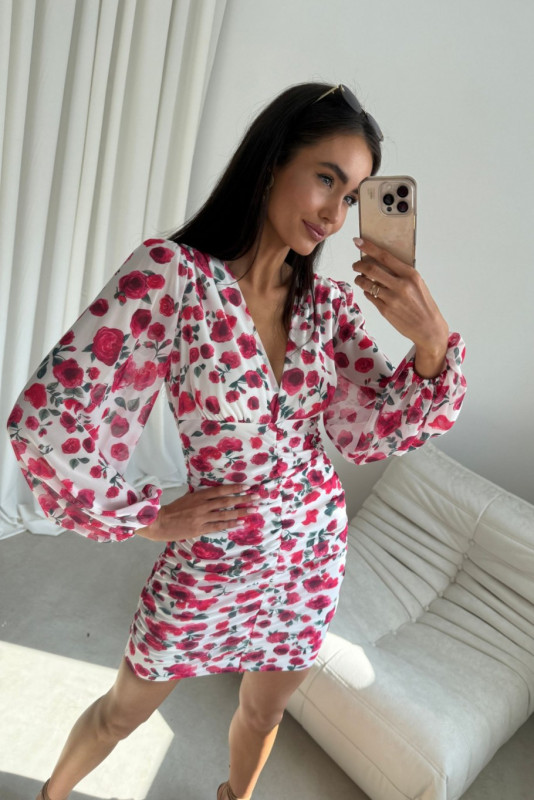 Rochie mulată Amanda cu mâneci bufante