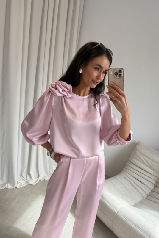 Pantaloni eleganți roz deschis Elsa