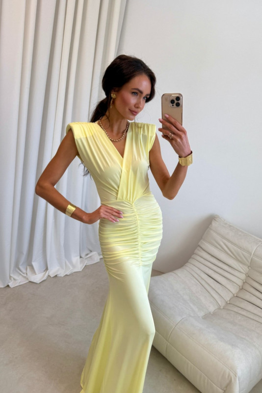 Noelia – rochie maxi galbenă
