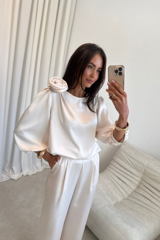 Pantaloni Elsa în nuanță de vanilie