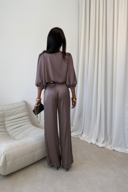 Pantaloni eleganți maro Elsa