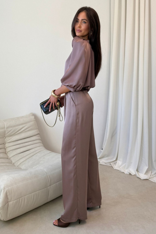 Pantaloni eleganți maro Elsa