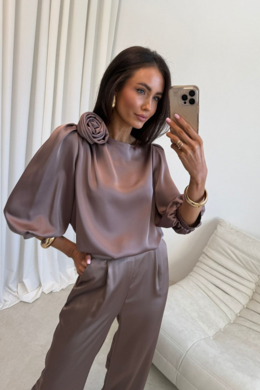 Pantaloni eleganți maro Elsa
