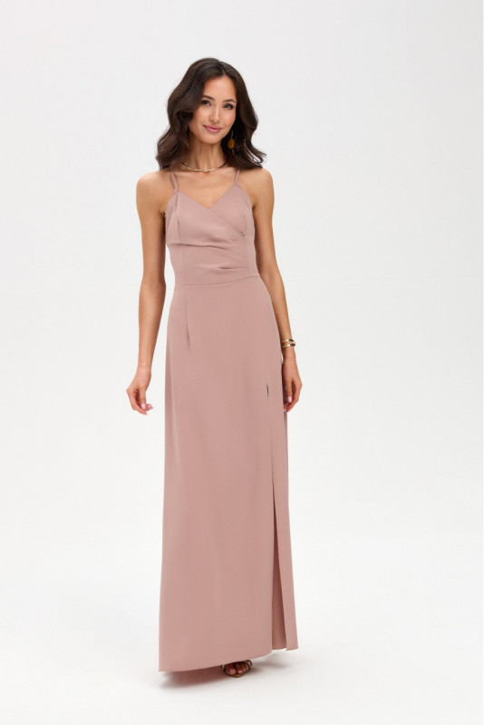 Rochie maxi în nuanță cappuccino