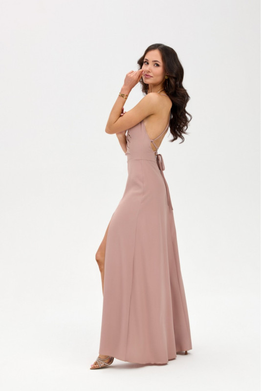 Rochie maxi în nuanță cappuccino