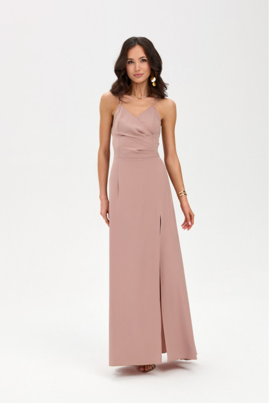 Rochie maxi în nuanță cappuccino