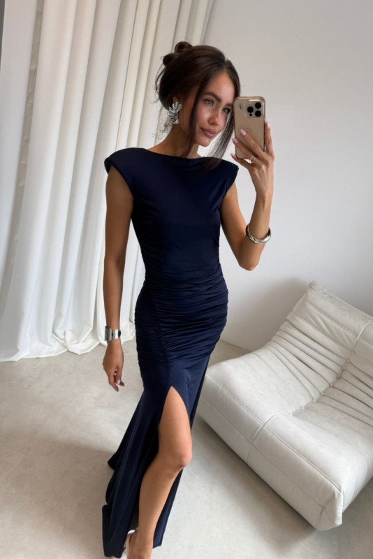 Rochie maxi Aurelia bleumarin