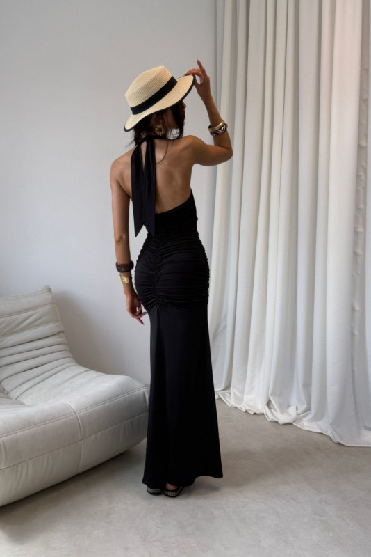 Rochie maxi neagră Adeline