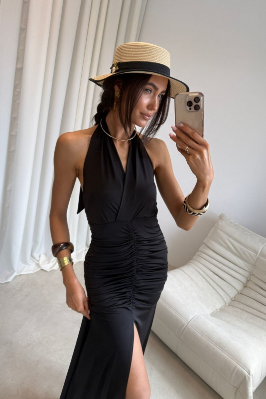 Rochie maxi neagră Adeline