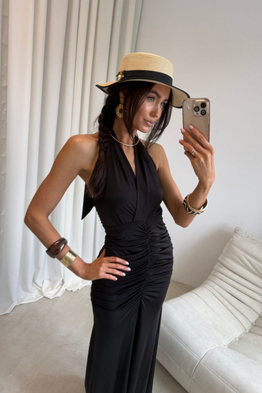 Rochie maxi neagră Adeline