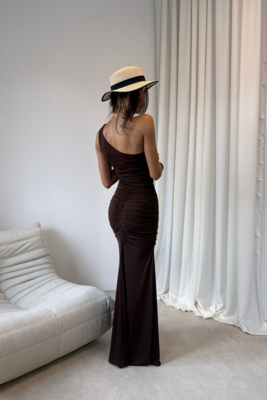 Rochie maxi în culoare maro