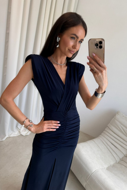 Rochie maxi bleumarin