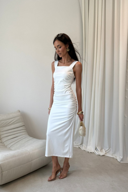 Rochie midi Zoya în culoarea ecru