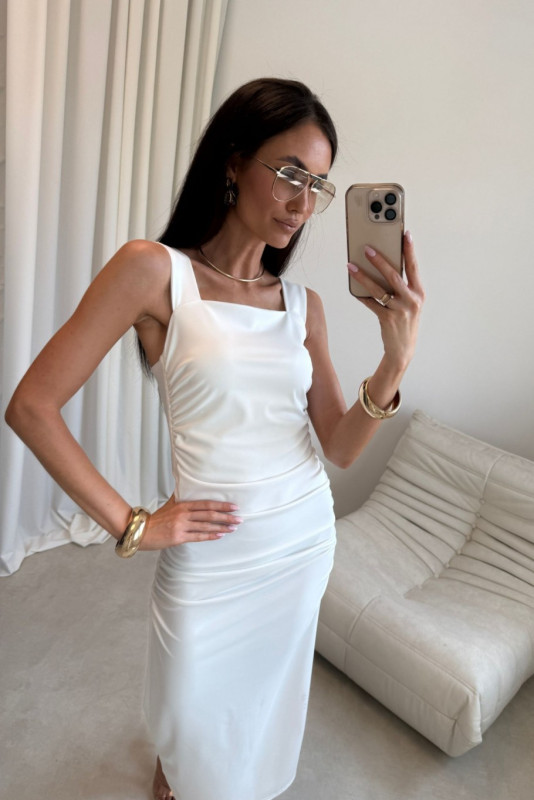 Rochie midi Zoya în culoarea ecru