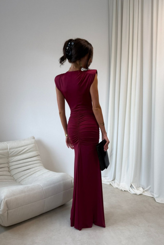 Noelia – rochie maxi bordo