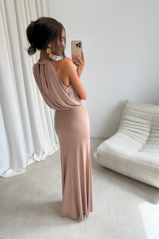 Rochie maxi în nuanță cappuccino